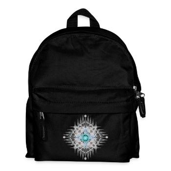 Ornate ethno ornament with bright turquoise - Kids' Backpack - black - Front
