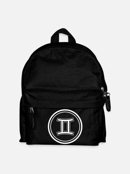 Signe du zodiaque Gémeaux Symbole cercle vecteur - Sac à dos Enfant - noir