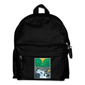 Becky Falls on Dartmoor WPA Poster Art Deco - Kids' Backpack - black - Front