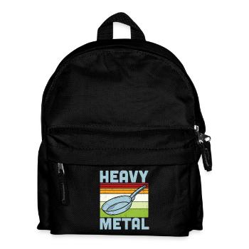 Cooking Quote Heavy Metal Iron Frying Pan Cook - Kids' Backpack - black - Front