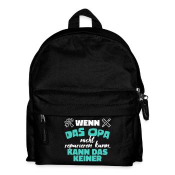 Großvater Humorvoll Statement Opa Enkelkind - Kinder Rucksack - Schwarz - Vorne