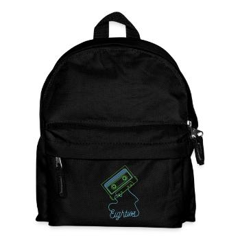 Achtziger Jahre Kassette 80er Jahre Retro - Kinder Rucksack - Schwarz - Vorne