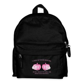 Check Your Boobs Breast Cancer Pumpkin - Kids' Backpack - black - Front