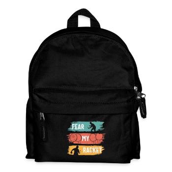 Tischtennis Ping Pong Fear My Racket - Kinder Rucksack - Schwarz - Vorne