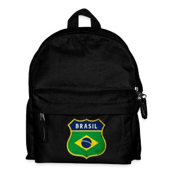 Brasilien Wappen Flaggen Design - Kinder Rucksack - Schwarz - Vorne
