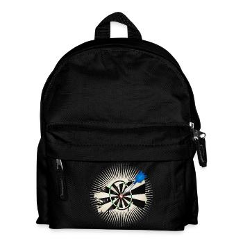 strahlende Dartscheibe mit blauen Dartpfeil - Kinder Rucksack - Schwarz - Vorne