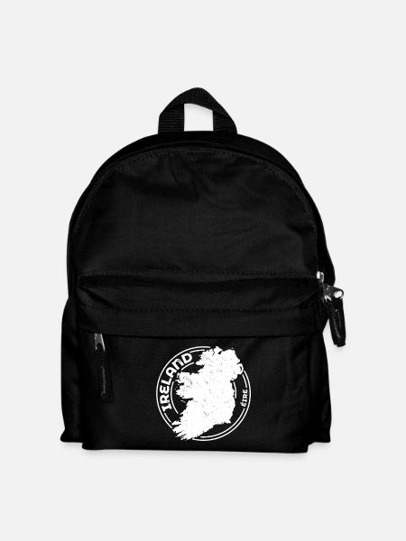 Ireland | Irish Map | Island Outline Stamp Design - Kids' Backpack - black