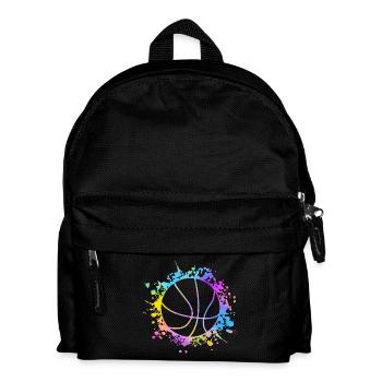 Basketball Farbspritzer Farbklecks - Kinder Rucksack - Schwarz - Vorne