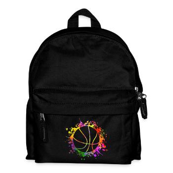 Basketball Farbspritzer Farbklecks - Kinder Rucksack - Schwarz - Vorne