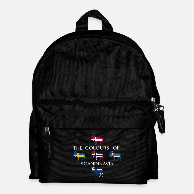Scandinavia Flags Moose Colors Norway - Kids' Backpack - black