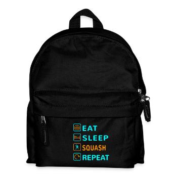 Essen. Schlafen. Squash. Wiederholen Design - Kinder Rucksack - Schwarz - Vorne