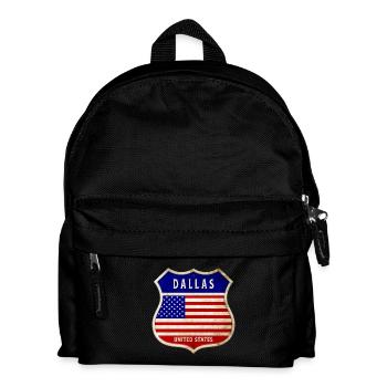 Dallas USA United States Wappen Flaggen - Kinder Rucksack - Schwarz - Vorne