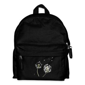 Weiße Löwenzahn-Silhouette - Kinder Rucksack - Schwarz - Vorne