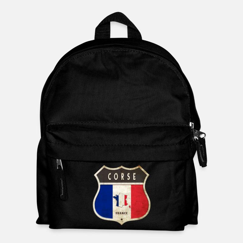 Korsika Frankreich Wappen Flaggen Design - Kinder Rucksack - Schwarz