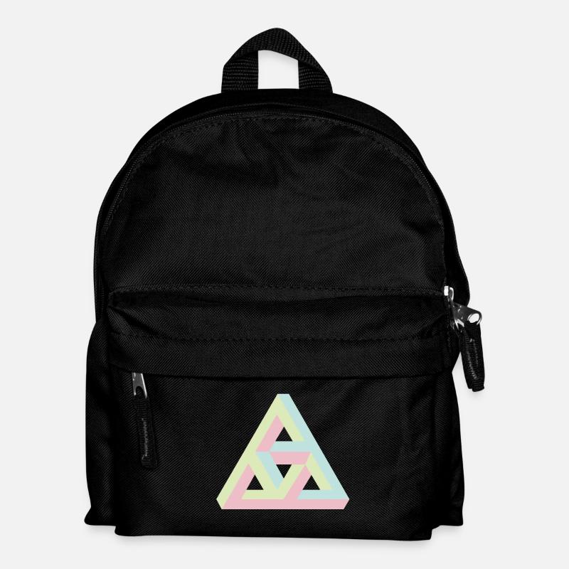 Geometric Triad Pattern in Pastel Colors - Kids' Backpack - black