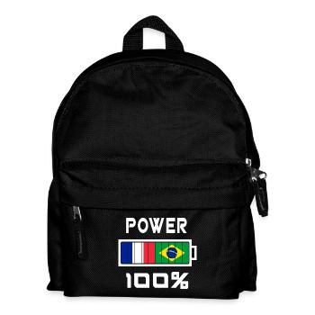 Brazil and France feed 100% - Kids' Backpack - black - Front