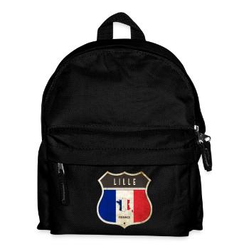 Lille France Armoiries Drapeaux Design - Sac à dos Enfant - noir - Devant