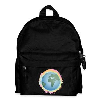 colorful planet Earth with green continents - Kids' Backpack - black - Front