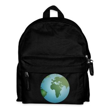 planète bleue Terre avec des continents verts - Sac à dos Enfant - noir - Devant