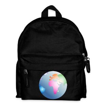 blue planet Earth with colorful continents - Kids' Backpack - black - Front