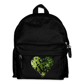 green canopy of a forest in heart shape - Kids' Backpack - black - Front