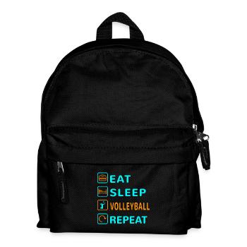 Essen. Schlafen. Volleyball. Wiederholen Design - Kinder Rucksack - Schwarz - Vorne