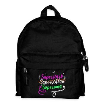 Superoma Spruch Großmutter Oma Rentnerin - Kinder Rucksack - Schwarz - Vorne