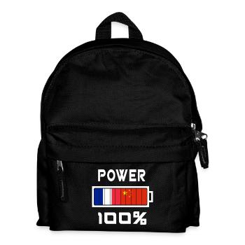China und Frankreich ernähren sich zu 100% - Kinder Rucksack - Schwarz - Vorne