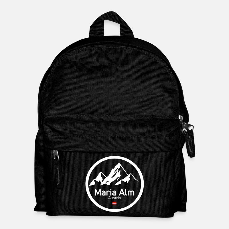 Maria Alm Bergpanorama Logo - Kinder Rucksack - Schwarz