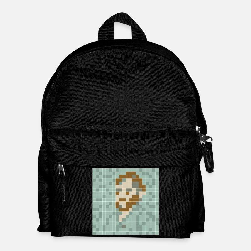 Van Gogh - Self portrait - PixelArt-Selbstporträt - Kinder Rucksack - Schwarz
