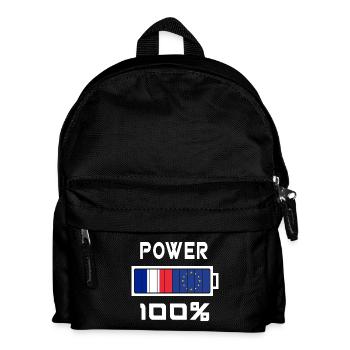 Europa und Frankreich Power 100% - Kinder Rucksack - Schwarz - Vorne