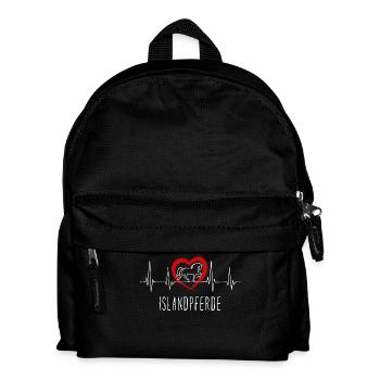 Pferdeliebe Herz Cool Spruch Islandpferde - Kinder Rucksack - Schwarz - Vorne