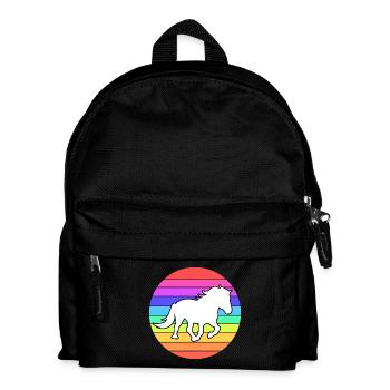 Pferde Pferdenarr Haflinger Galopp Islandpferde - Kinder Rucksack - Schwarz - Vorne