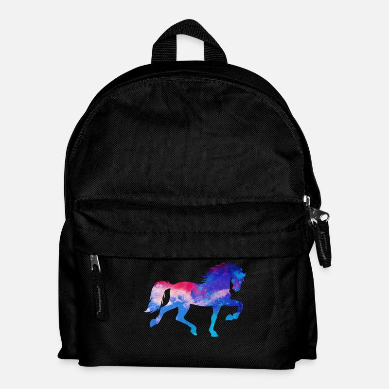 Pferdenarr Hengst Galopp Islandpferde Pferde - Kinder Rucksack - Schwarz
