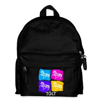 Islandpferde Pferde Tölt Spruch Pferdeliebe - Kinder Rucksack - Schwarz - Vorne