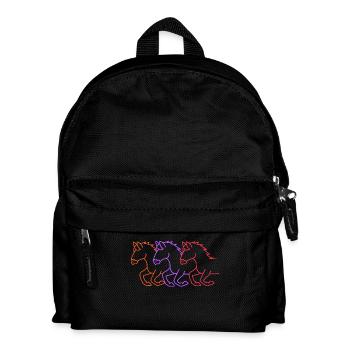 Pferde Galopp Islandpferde Stute Trab Reiten - Kinder Rucksack - Schwarz - Vorne