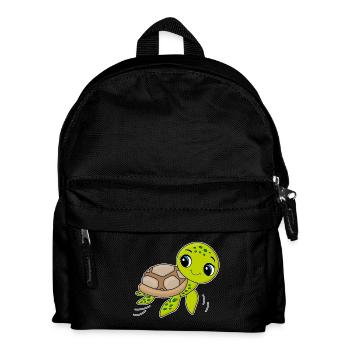 Schildkröte, niedliches Tier, Ozean - Kinder Rucksack - Schwarz - Vorne