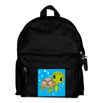 Schildkröte, niedliches Tier, Ozean - Kinder Rucksack - Schwarz - Vorne