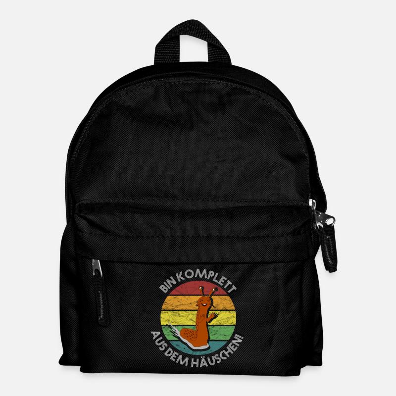 Nacktschnecke komplett aus dem Häuschen retro - Kinder Rucksack - Schwarz