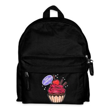 Süßigkeiten Statement Backen Cupcake Naschen - Kinder Rucksack - Schwarz - Vorne