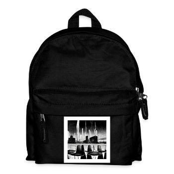 futuristische Stadtszene im fifties style - Poster - Kinder Rucksack - Schwarz - Vorne