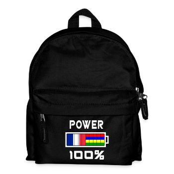 Mauritius und Frankreich ernähren sich zu 100% - Kinder Rucksack - Schwarz - Vorne