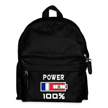 Lebanon and France Power 100% - Kids' Backpack - black - Front