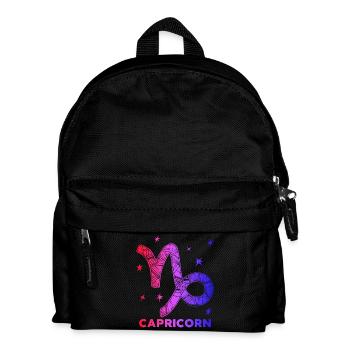 Gestirne Spruch Sterndeutung Horoskop Steinbock - Kinder Rucksack - Schwarz - Vorne