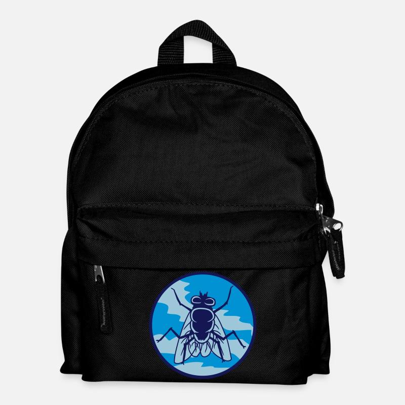 Kreis Stubenfliege kleine Hausfliege - Kinder Rucksack - Schwarz