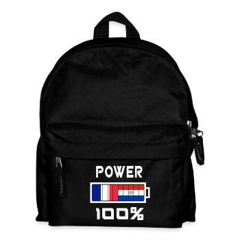 Paraguay and France Power 100% - Kids' Backpack - black - Front