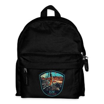 Original illustration village of Èze, Côte d'Azur - Kids' Backpack - black - Front
