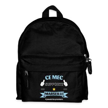 Dieser Typ unterstützt Marseille - Kinder Rucksack - Schwarz - Vorne