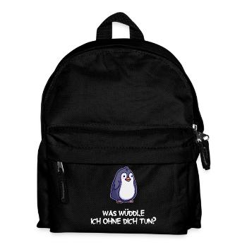 Pinguin Tier Vogel Statement Zoo Seevogel - Kinder Rucksack - Schwarz - Vorne