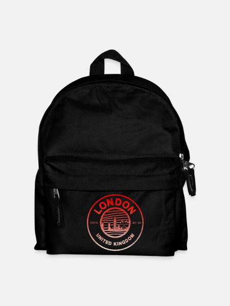 London Skyline Stamp Design - Kids' Backpack - black